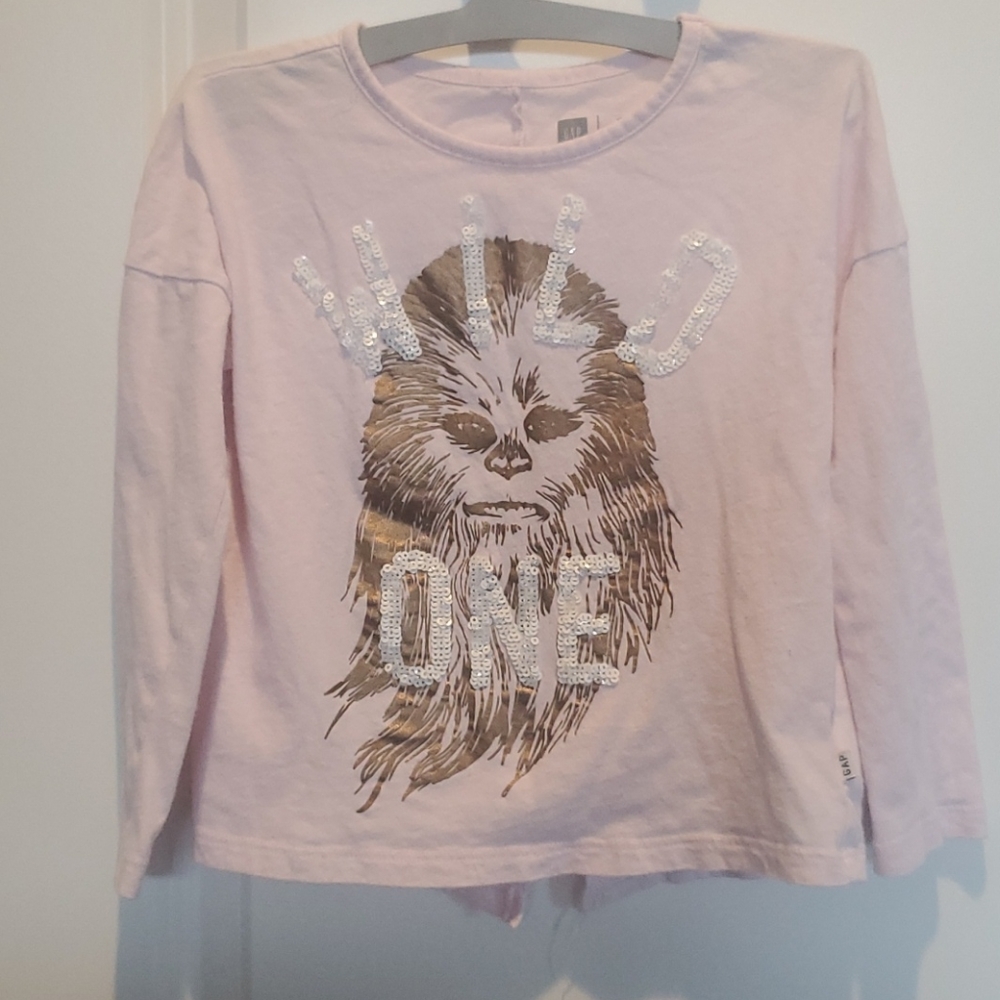 Gap Chewbacca long sleeve tee w/sequins, XS